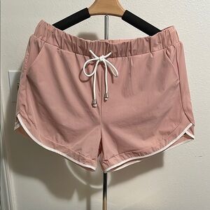 White Birch Pink Shorts with Elastic Waistband